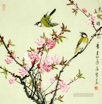  ciruelo Lienzo - Flor de ciruelo de pájaro chino